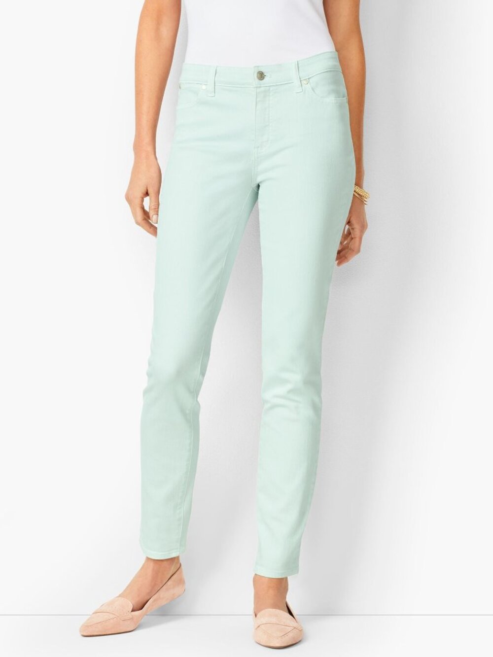 Talbots Flawless Slim Ankle Light Seafoam Mint Blue Jeans